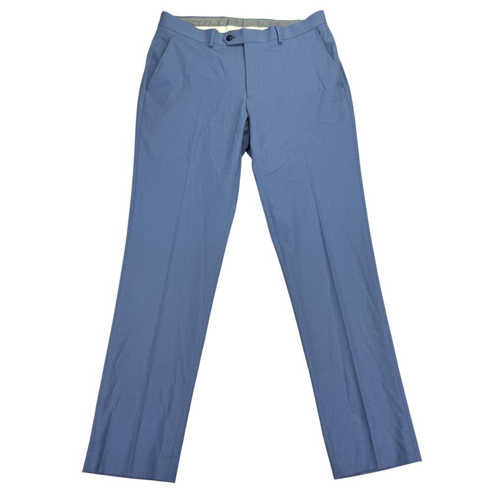 Bar III Mens Slim Fit Wool Blend Solid Power Stretch Suit Pants Light Blue 33x32